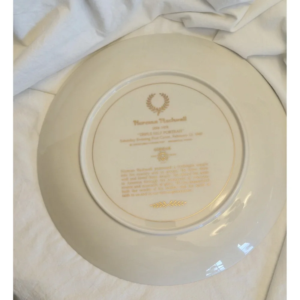 Norman Rockwell Triple Self Portrait Collector Plate Gorham Fine China 1978 USA